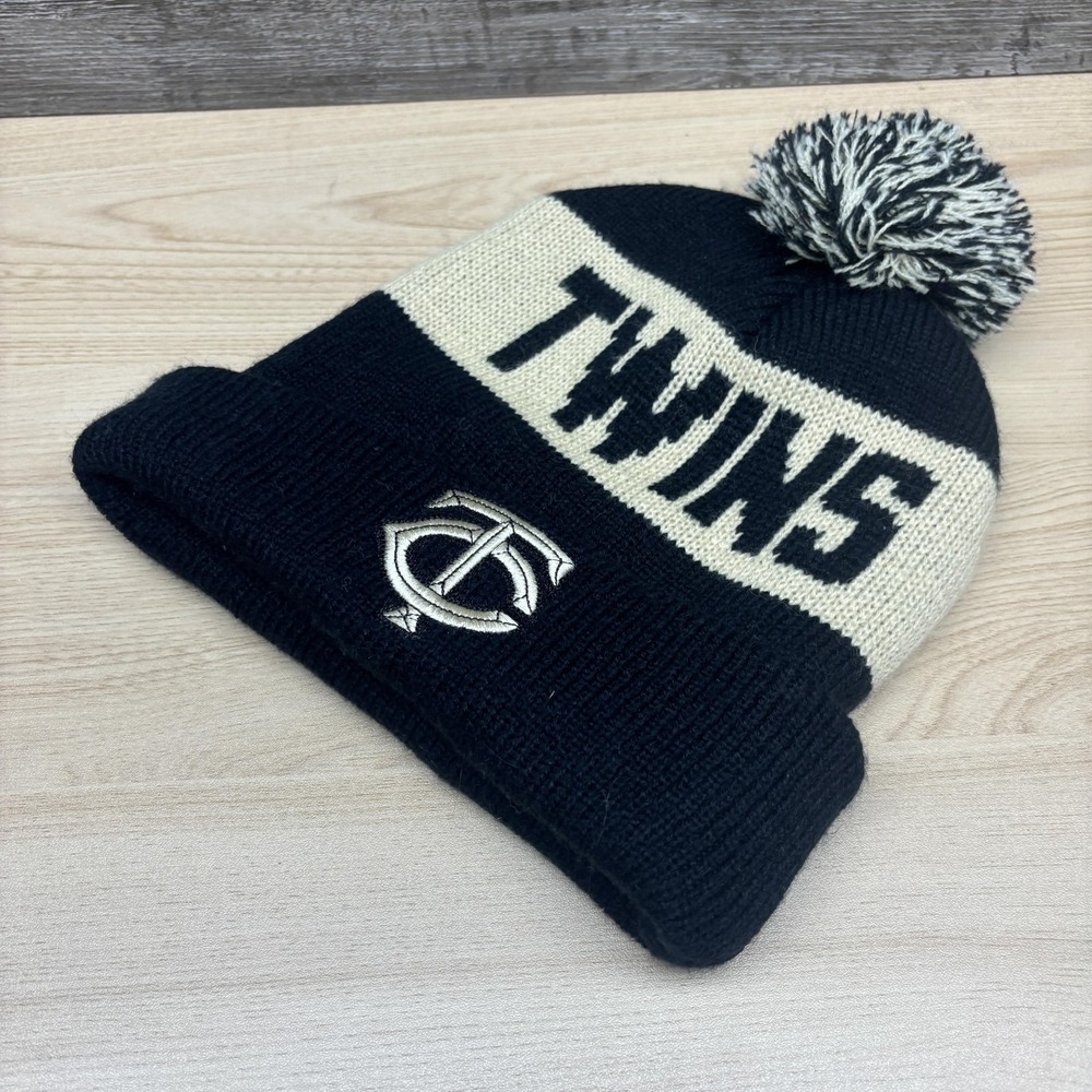 Minnesota‎ Twins Hat Beanie Mens Black Brown Knit Pom Cuffed MLB Baseball Winter